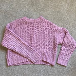 Light pink cropped sweater.